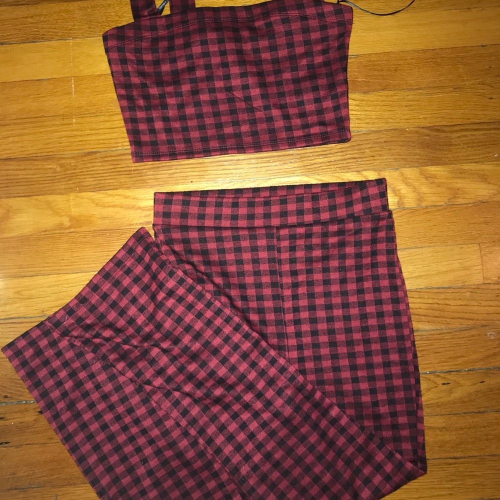 forever 21 plaid set
